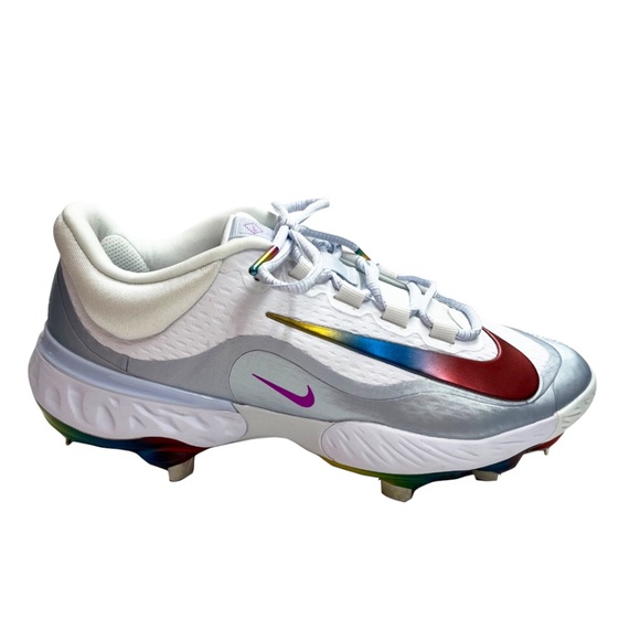 NEW Nike Alpha Huarache Elite 4 Low Metal Baseball Cleats Rainbow Men’s Size 7.5 - Picture 11 of 14